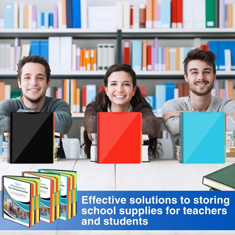 24 Pocket Project Organizer, Forvencer 1/3-cut Tab Binder Organizer with