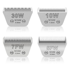 Pet Dog Grooming Detachable Wide Blades Kit,Compatible with Andis,Oster A5,Wahl KM10 Clippers,Cut Length 1/50"(0.5mm) to 1/4" (6.3mm),30W+10W+7FW+5FW