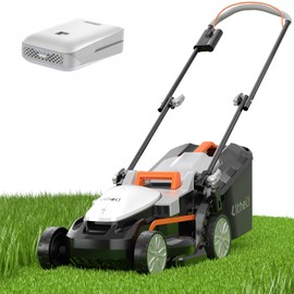 Litheli Electric Lawn Mower Cordless,Grass Cutter Machine for 1600 Sq.Ft.Lawnmower with Motor,13 in Cutting Width,8 Gallon Capacity,Cutting Height from 1 to 2.5 in, Includes 4.0 Ah Battery