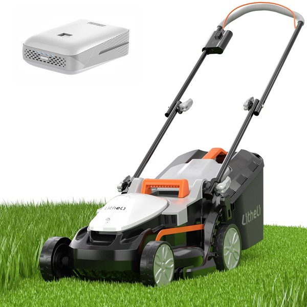Litheli Electric Lawn Mower Cordless,Grass Cutter Machine for 1600 Sq.Ft.Lawnmower