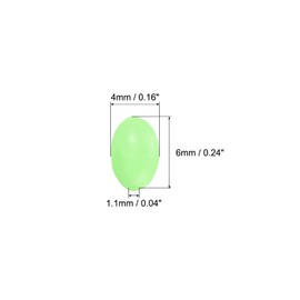 PATIKIL 6x4mm Luminous Fishing Beads, 200 Pieces Plastic Glow Fishing Bait Eggs Rig Bead Tackle Tool Oval, Green