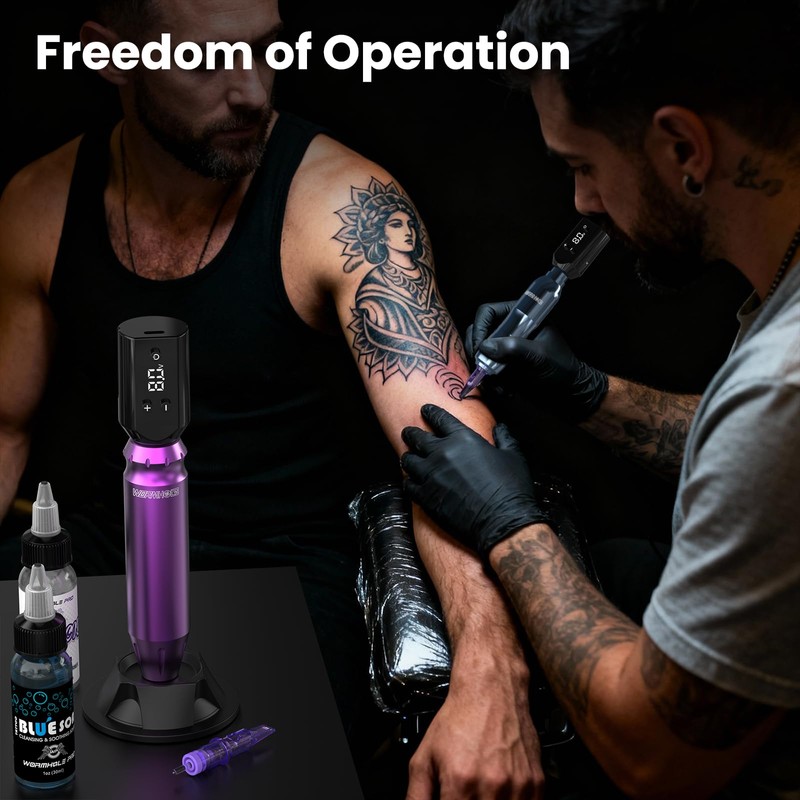 Wormhole Tattoo Kit 2PCS Wireless Tattoo Gun with 2PCS 1,200