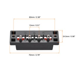 Rebower Spring Push Release Socket 4 Position Speaker Terminal Connector, [for Speaker, Audio Player] - 58mm / Red Black / 10Pcs