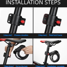 Bike Lock with 5-Digit Code, Cadenas Velo,1.2M/4FT Bicycle Locks Cable, Heavy Duty Anti Theft，Cycle Lock, Bike Locks for Mountain Bike (Blue)