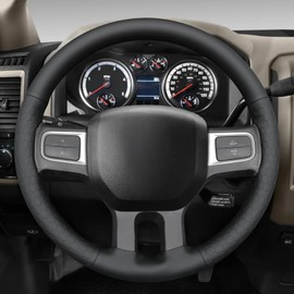 MEWANT Steering Wheel Covers for Dodge RAM 2500 2009-2010 Hand-Stitched Microfiber Leather Steering Wheel Wrap