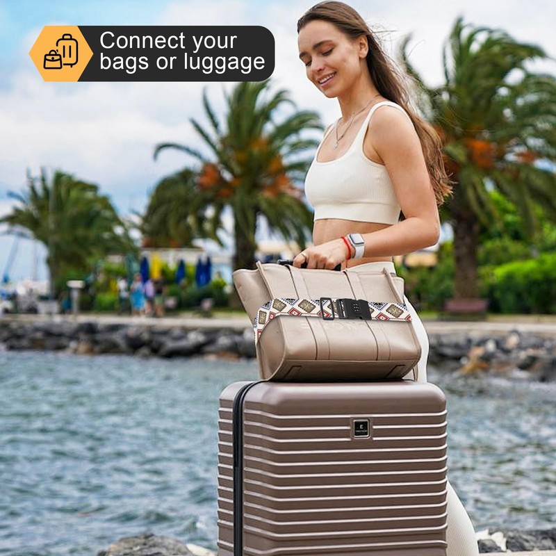 ECZOIL 2 x Adjustable Luggage Strap, Including Suitcase Strap with