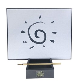 Samadhi Board: Water Drawing Set for Painting, Sketching & Meditation with Natural Wood Brush & Yogic Stand - Adults & Kids