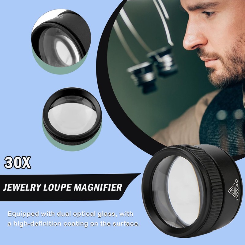 Rongon 30X Portable Pocket Reading Magnifier Optics Loupes Mini Desk