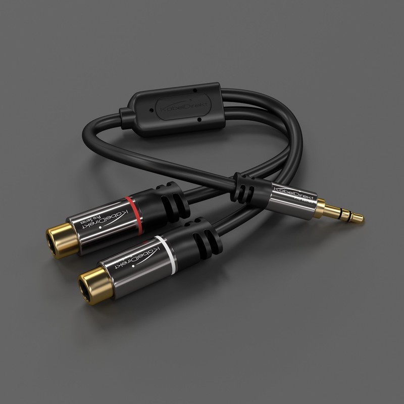 KabelDirekt – 0.2m 3.5mm to RCA Adapter (Adapter 2 x