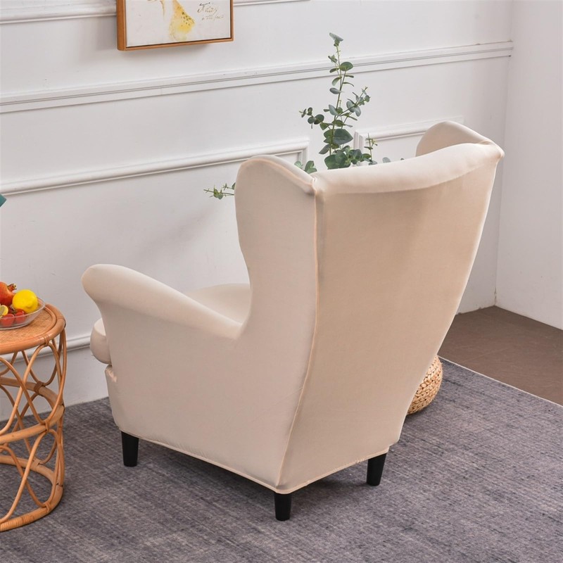 Printed Wing Chair Slipcovers 2 Piece Stretch Wingback Chair Cover