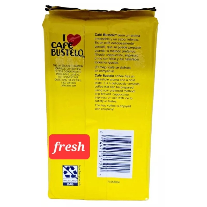 Café Bustelo Espresso Style Dark Roast Ground Coffee Vacuum Packed