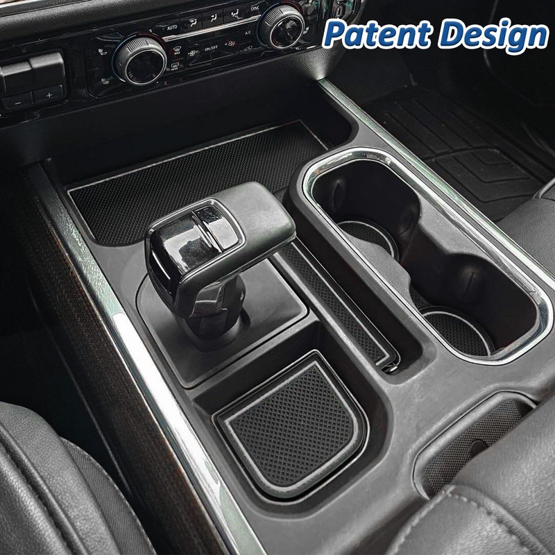 TOPINSTALL Gray 7PCS Console Liners Compatible with 2023-2026 Chevy Silverado/GMC