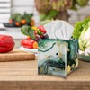 ZDCUSTOM Green Marble Tissue Box Cover Square Tissue Holder PU