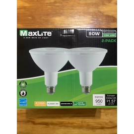 Maxlite 2 Pack LED Outdoor Flood Light Bulbs Weatherproof 90W Soft White 2700k Dimmable