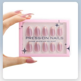 30Pcs Almond Press on Nails French Tip Fake Nails Short Gradient French Nails Press on False Nails Sparkly Gold Glue on Nails Gel Glossy Shine Artificial Acrylic Nails for Women Girls