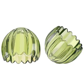 Shenmoyl Tulip Lamp Shades Replacement, 5" Dia. * 4.25" H Green Glass Sconce Shade Heavy and Thick for Wall Sconces Pendant Lights Chandelier, 2 Pack