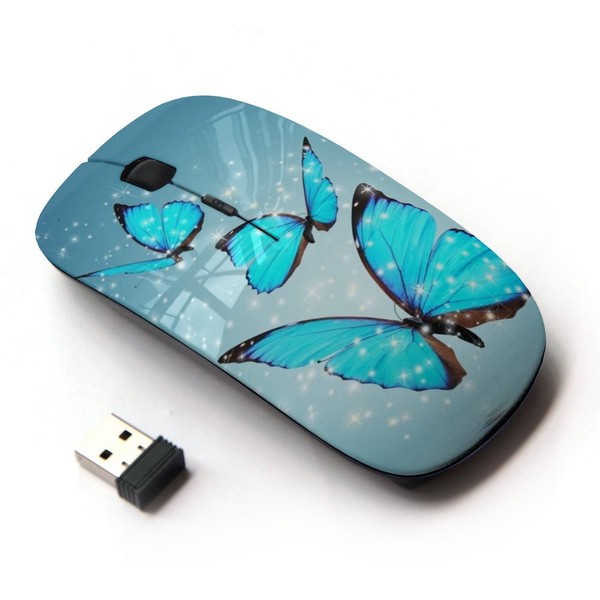 KOOLmouse [ Optical 2.4G Wireless Mouse [ Blue Sparkling Butterfly