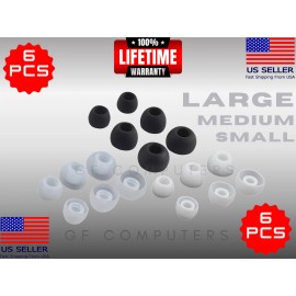 6 Silicone SML Cushion Earbud Ear Tips for Sony WF-1000XM5 Headphones Headset - WHITE