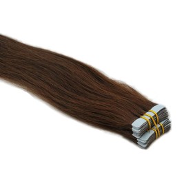 Straight Tape in Hair Extensions Human Hair Weft 100gm 18inch Medium Brown 4# 40pcs