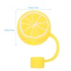 Yellow lemon Straw Cover Cap Reusable Silicone Straw Toppers Drinking