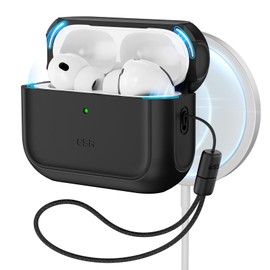 ESR AirPods Pro 3 Case (2025) for AirPods Pro 3rd Generation with MagSafe Support, Shockproof Cover with Strap, Loss Prevention, Exclusive for AirPods Pro 3, Hybrid Series, Black