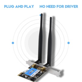 Richer-R PCIE Network Card PCIE 433Mbps Doble Banda 2.4 g/5g Bluetooth 4,0 Express Tarjeta de Red Inalámbrica para Todo-enPC, Publicidad de Máquinas, Ordenadores Personales Industriales, etc