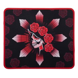 Konix Alchemy Gaming-Mauspad 32 x 27 cm - rutschfeste Mikrofaser-Oberfläche - Gummi - Totensonntag-Motiv - Rot und Schwarz