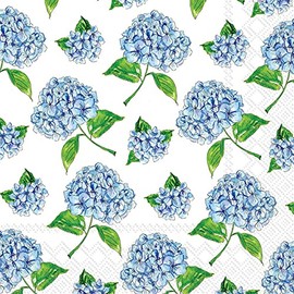 Boston International IHR 3-Ply Paper Napkins Rosanne Beck Collections, 20-Count Lunch Size, Hydrangea Scatter