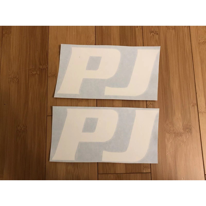 PJ Trailers Tongue Replacement 8” Stickers White (set Of 2)