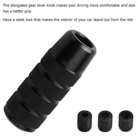 CGEAMDY Manual Gear Lever Gear Head Gear Knob Gear Knob Aluminium Alloy 9.5 cm Car Truck Motorsport Manual Stick Gear Knob Decorative Car Accessories (Black)