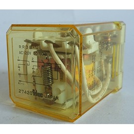 IDEC RR3B-ULAC120V 120 VAC Coil, 3 Poles 3PDT, 50/60 HZ, Blade Terminal, Power Relay, RR Series, Rugged Industrial 10 AMP, with LED Indicator