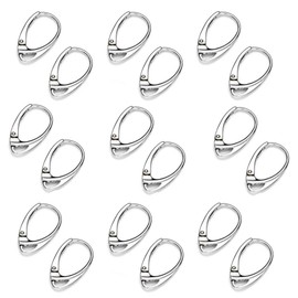 My-Bead 10 Pairs of Leverback Earrings 925 Sterling Silver 18 mm Nickel-Free Suitable for Allergy Sufferers in Jeweller's Quality
