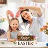 Happy Easter Bunny Table Sign Decorations, Easter Wooden Block Tabletop
