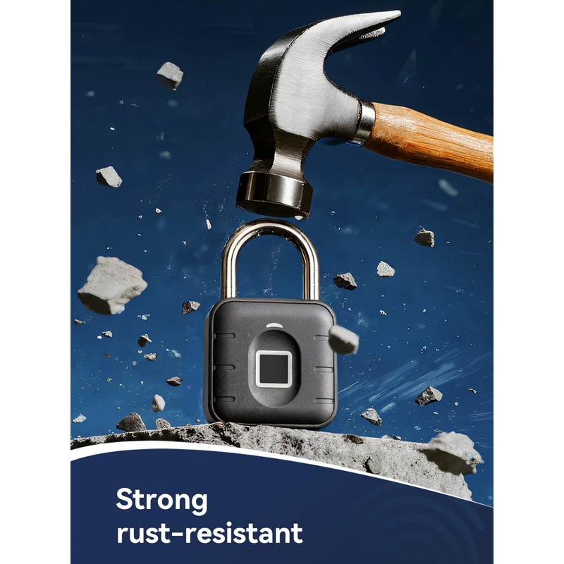 NexusLab Smart Fingerprint Padlock with TUYA App Control, IP67 Waterproof,