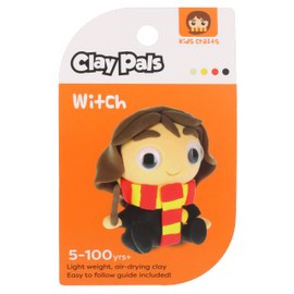Clay Pals Girl Witch - Easy Sculpt Fun Fast Air Drying Non Toxic Quick Dry Ultra Light Creative Clay Art and Craft Modelling Set for Kids