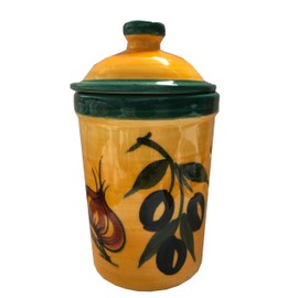 Dark Green Olive Design Garlic Goalkeeper Pot (No 6 Dark Green Olive Design Garlic Keeper Pot)