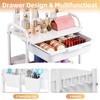 KINGRACK 3 Tier Metal Rolling Cart with Drawer, White Utility
