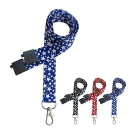 PCL Media ltd Printed Blue Star Lanyard 20mm Wide ID Safety Breakaway Neck Strap Lanyard Fashion Lanyard New