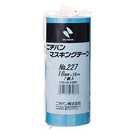 Nichiban 227H18 Masking Tape, No.227H, 0.7 inches (18 mm) x 69.1 ft (18 m), 7 Rolls per Pack