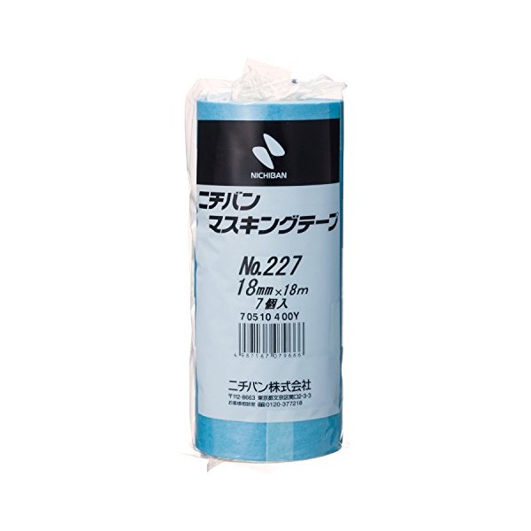 Nichiban 227H18 Masking Tape, No.227H, 0.7 inches (18 mm) x