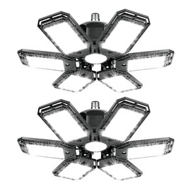 ANYPOWK LED Garage Light - 15000 Lumen 6500K Daylight 150W, Six Leaf Led Garage Ceiling Lights, Pack of 2