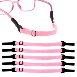 RGEVGER 5 Pcs Kids Glasses Straps, Glasses Sports Strap, Retainer Holders Straps, Adjustable Sunglasses Holder Strap, Sunglasses String Retainers, For Sport, Unisex, Men, Women, Kids(Pink)