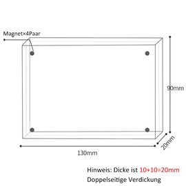 Sezanrpt Acrylic Picture Frame, 9 x 13 cm, Pack of 3, Double-Sided Magnets Picture Frame, Magnetic Picture Frame for 9 x 10 cm, 9 x 13 cm, 8 x 10 cm Photo, 10 mm + 10