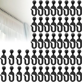 50 Pcs Plastic Gazebo Curtain Hooks,Smooth Sliding Track Hooks,for Mosquito Nets Canopy Bathroom Curtain Outdoor Canopy