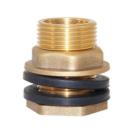 RLECS 1/2inch Female NPT and 3/4inch Male GHT Tank Copper Fitting Bulkhead Joint Copper Connector Fitting Suitable for Water Tank Hose Homemade Storage Bucket