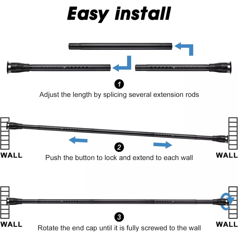 Nicecho Tension no drill on or wall mounted drill shower