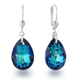 Schöner-SD 925 Silver Drop Earrings Crystal, Silver