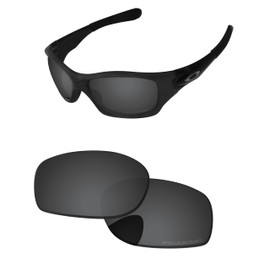 PapaViva Replacement Lenses for Oakley Pit Bull OO9127/Pit Bull Asian Fit OO9161 62mm Sunglass Solid Black Polarized