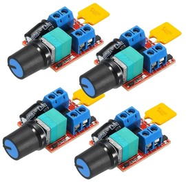 Gebildet 4pcs PWM Motor Speed Controller, DC 5V-35V 5A Adjustable Reversible, DC 6V 12V 24V 35V Variable Voltage Regulator Dimmer Control Switching with LED Display and Switch Function