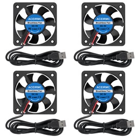 ACEIRMC 4pcs 50mm USB Brushless Cooling Fan 50mm x10mm DC 5V Quiet Cooling Fan 5010 Mini Computer Fan for Small Appliances Series Replacement (5010 5V USB)